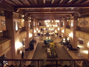 Hotel Lobby Viewed from the Mezzanine