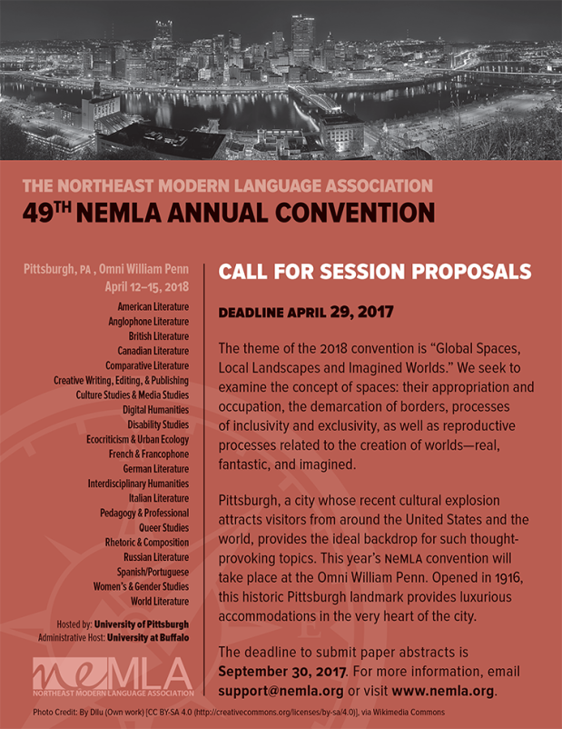 NEMLA CALL FOR SESSIONS 2018